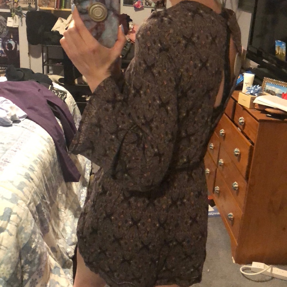 Purple Patterned Romper - Picture 2 of 4